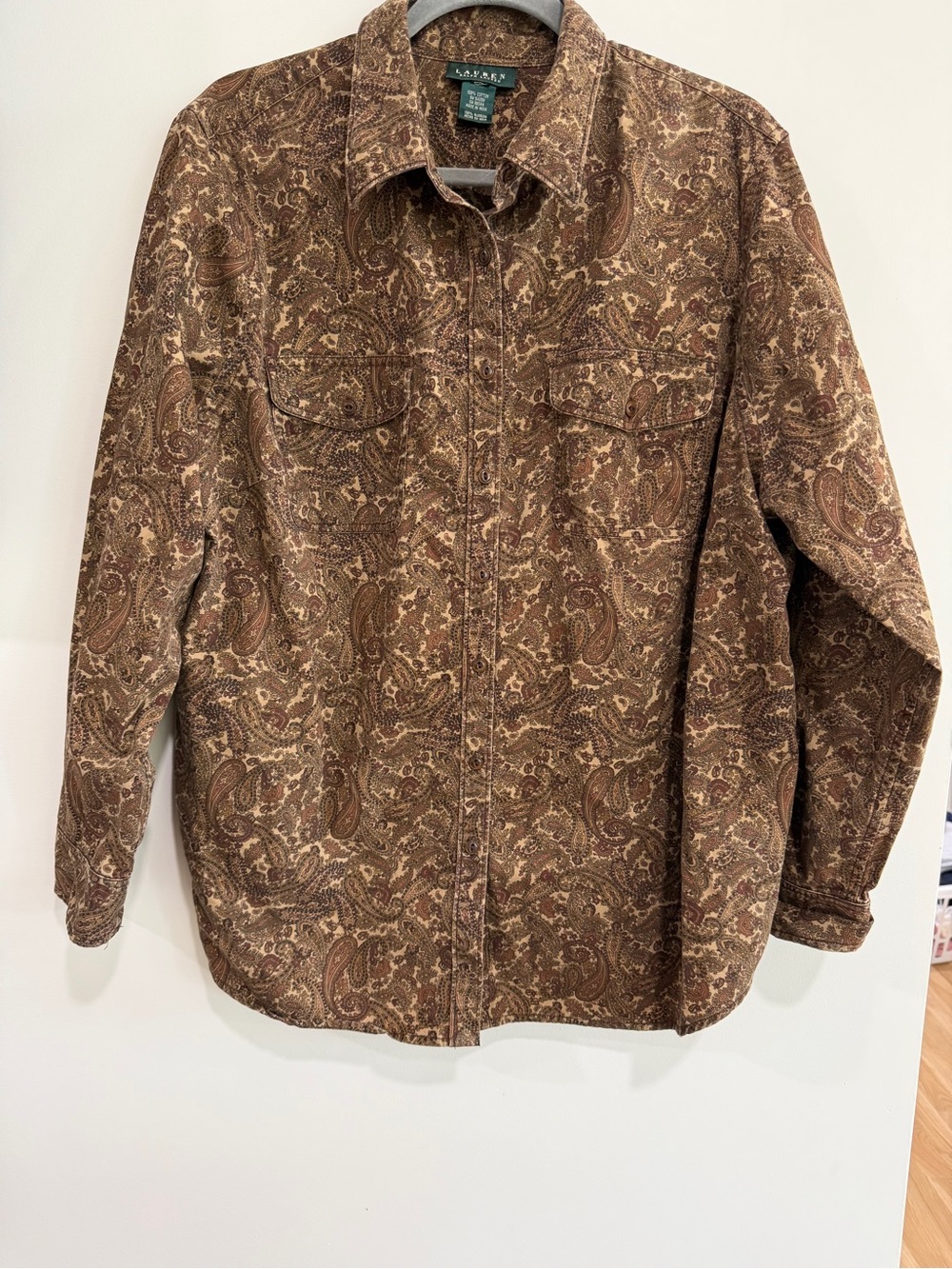 Lauren Ralph Lauren Brown Paisley Button-Front Shirt